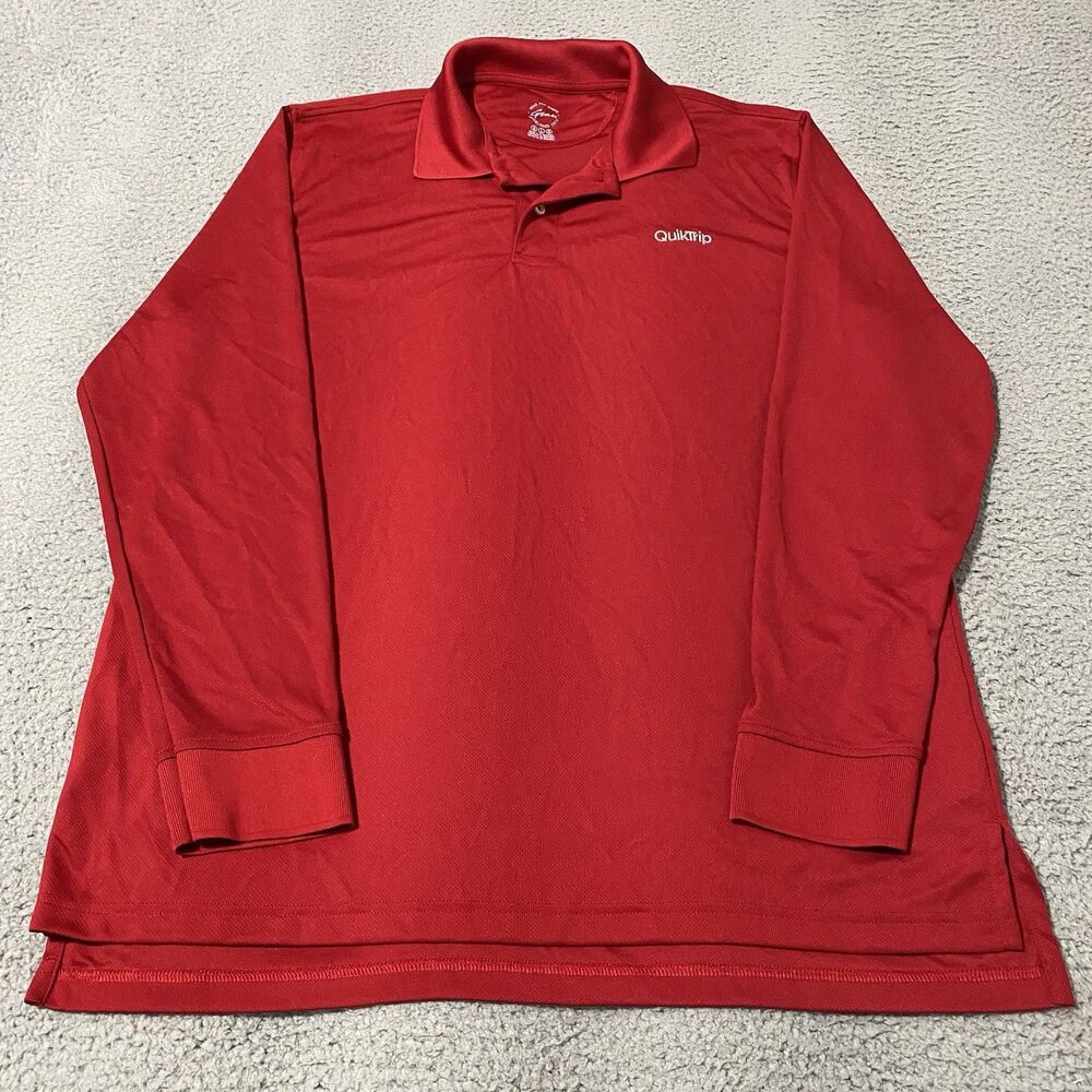 QuikTrip QT Polo Shirt Mens Large Long Sleeve Logo Employee Work Office Golf